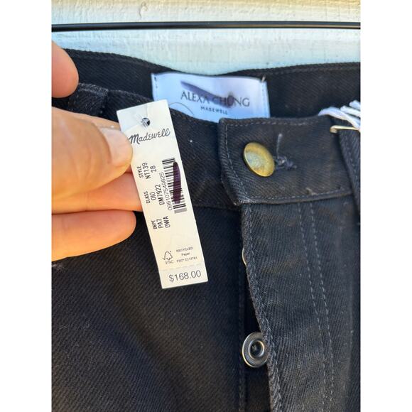 NWT‎ Alexa Chung for Madewell High-Rise Straight Jean in Black Outridge Was, 28 - Picture 5 of 7